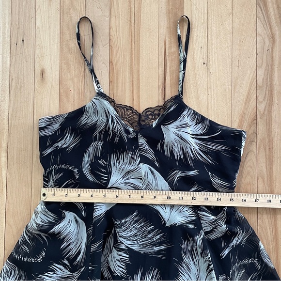 La Fée Maraboutée Black & White Feather Print Double Split Maxi Dress - Sz Eu 40 - Picture 11 of 16